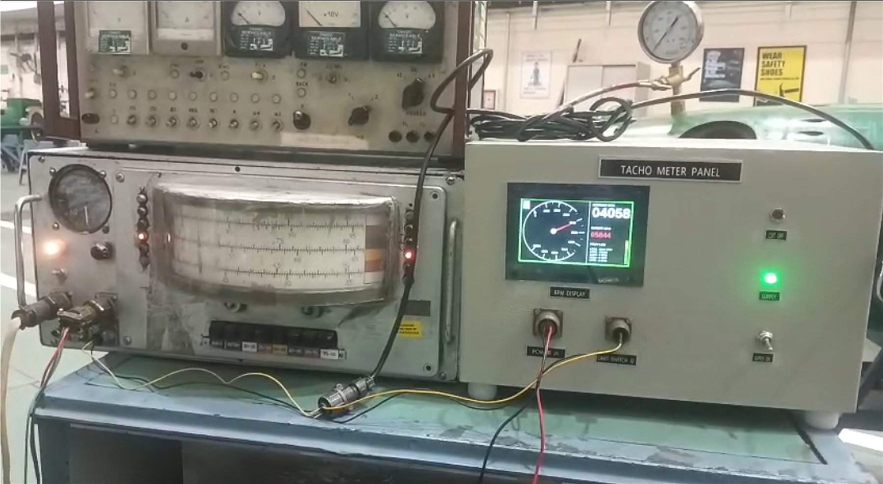 Digital Automatic Cut-Off indication unit and tachometer test arrangement