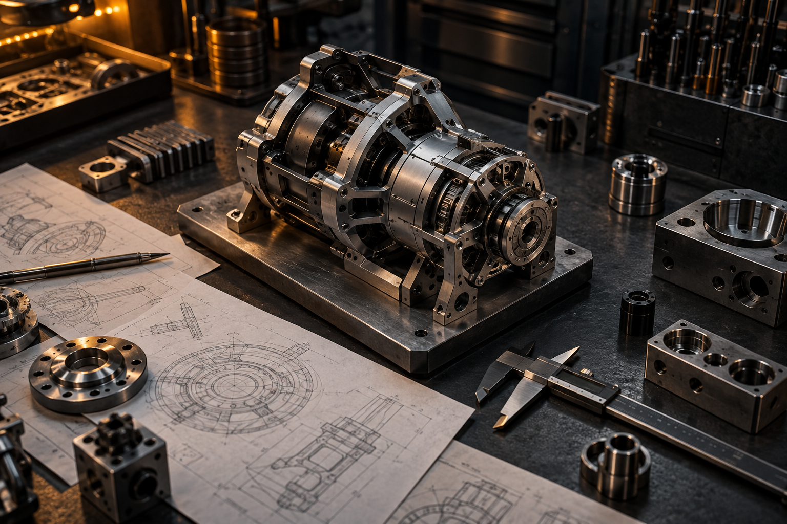 Engineered prototype assembly illustrating product development